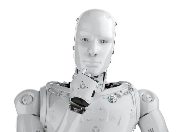 Humanoid robot tänkande — Stockfoto