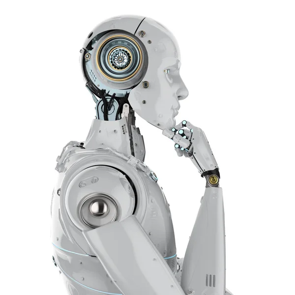 Humanoid robot thinking — Stock Photo, Image