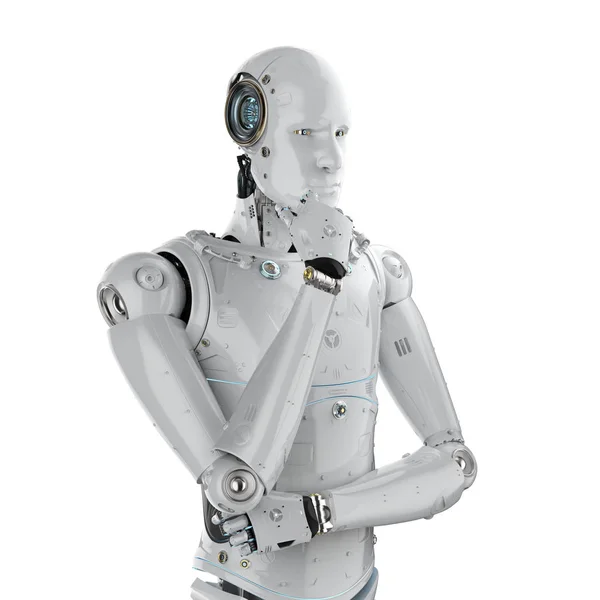 Humanoid robot tänkande — Stockfoto