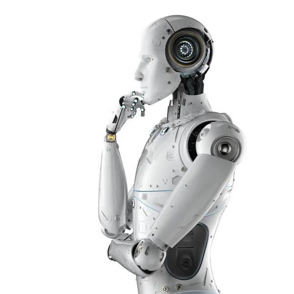 Pensamento robô humanóide — Fotografia de Stock