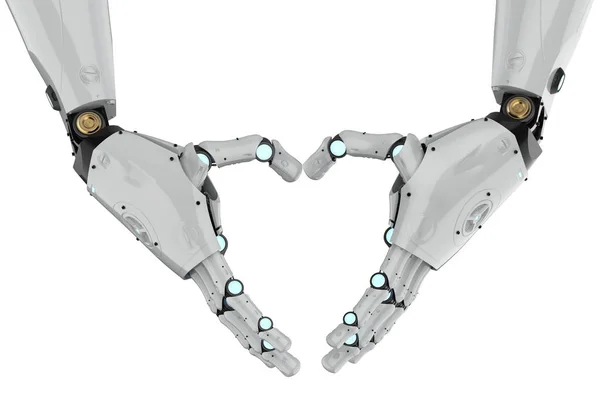 로봇 손 심장 모양 — 스톡 사진