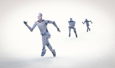 rekabet çalışan cyborg