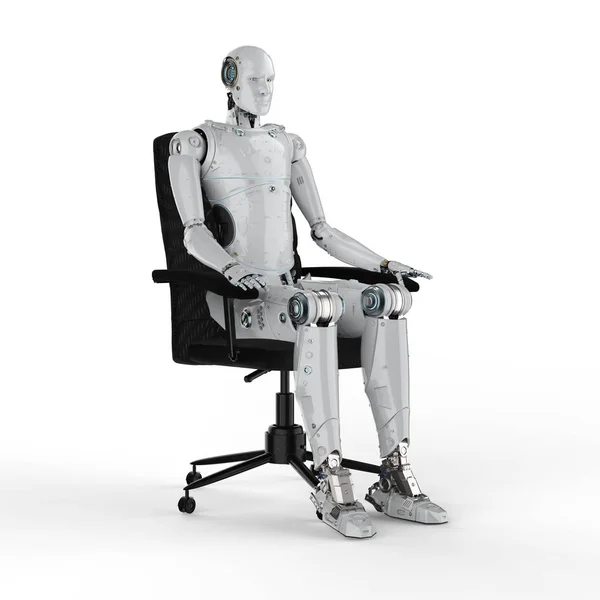 Robot ül a székre — Stock Fotó