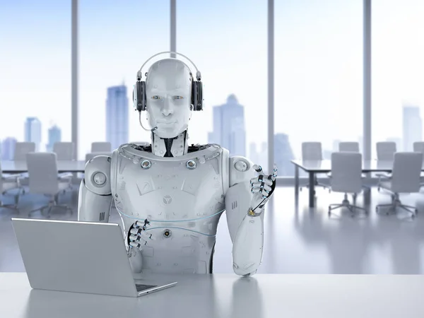 Roboter-Call-Center — Stockfoto