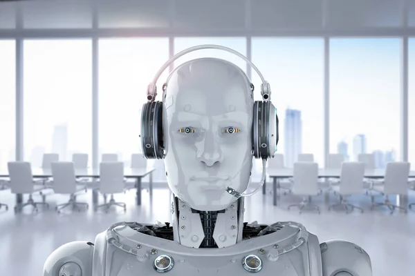 Roboter tragen Headset — Stockfoto
