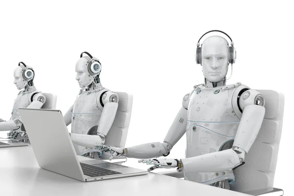 Roboter-Call-Center — Stockfoto