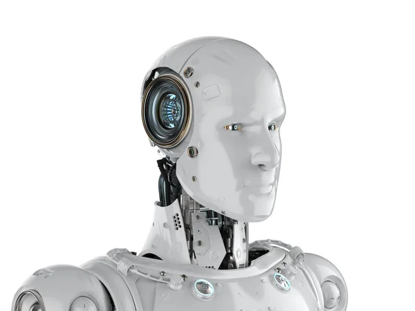 Robot android alb — Fotografie, imagine de stoc