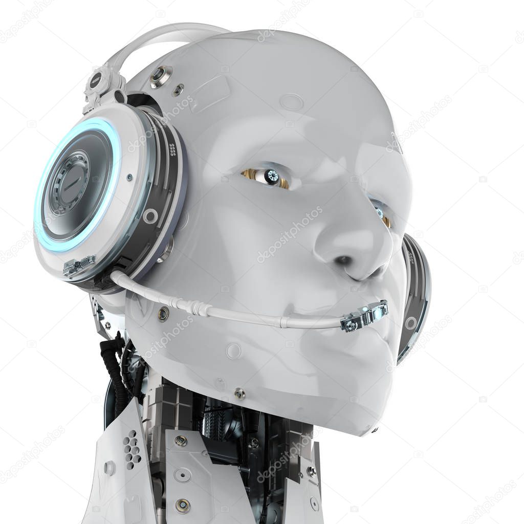 robot wear headset