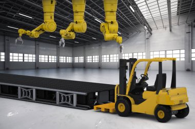 robot kol forklift ile