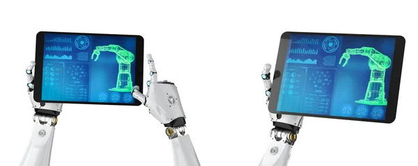 Cyborg Hold Tablet — Stockfoto