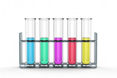 test tüpleri ile renkli sıvı 