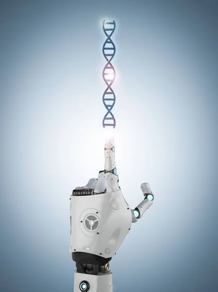 Robot sosteniendo dna heli —  Fotos de Stock