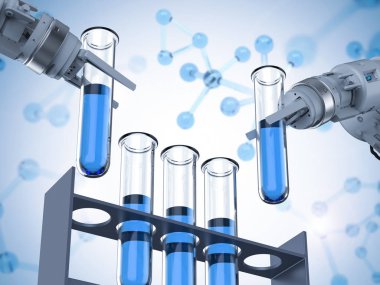 robot el test tüpleri üzerinde çalışma