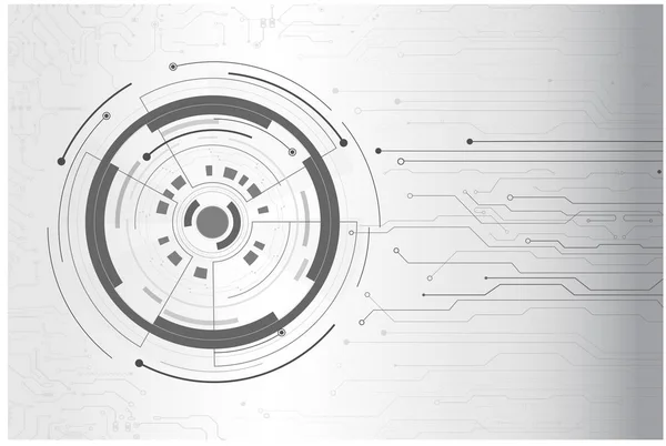 Hud Interface Circuit Line Grey Background Vector Illustration — Stock Vector