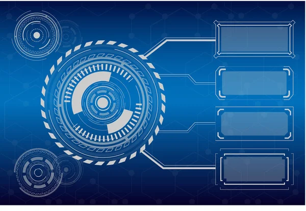 Interface Hud Com Moldura Vazia Ilustração Vetor Fundo Azul — Vetor de Stock