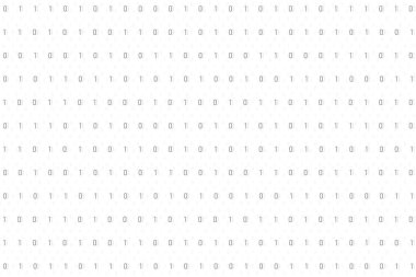 İkili kod arka planda beyaz ve gri vektör çizim