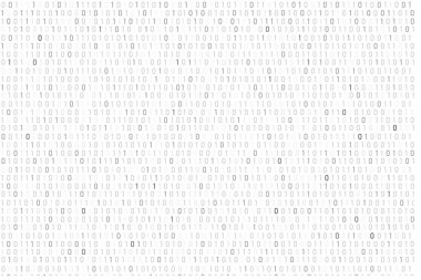 İkili kod arka planda beyaz ve gri vektör çizim