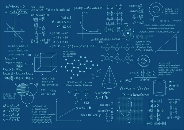 Fórmula Matemática Cálculos Vector Fondo Ilustración — Vector de stock