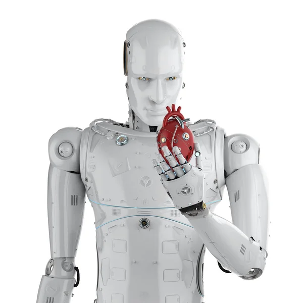 Robot che tiene il cuore — Foto Stock