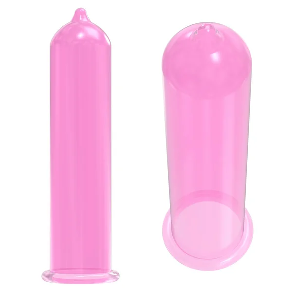 Rosa Kondom isoliert — Stockfoto