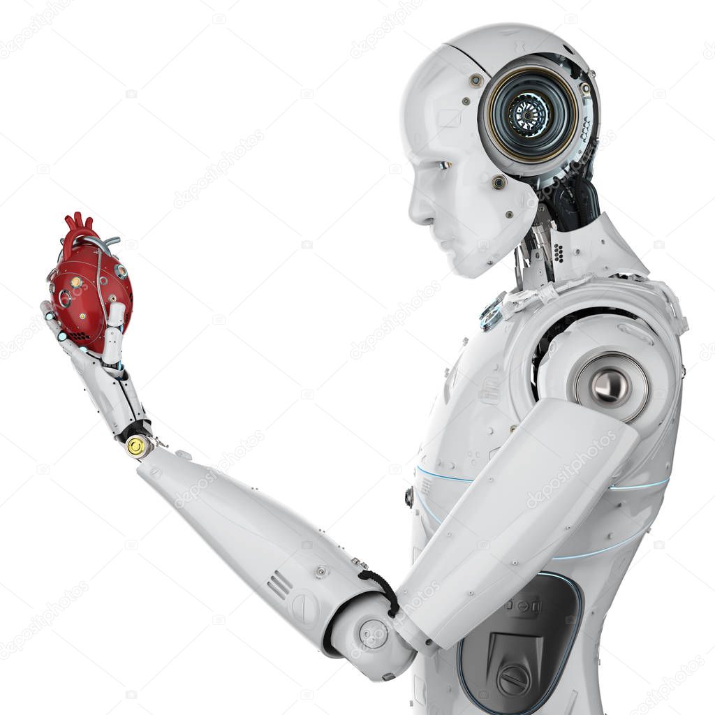robot holding heart