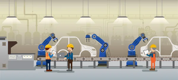 Automatisation usine automobile — Image vectorielle