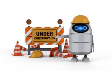 İnşaat işaretiyle Android robotu