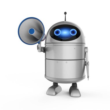 Megafonlu Android robot