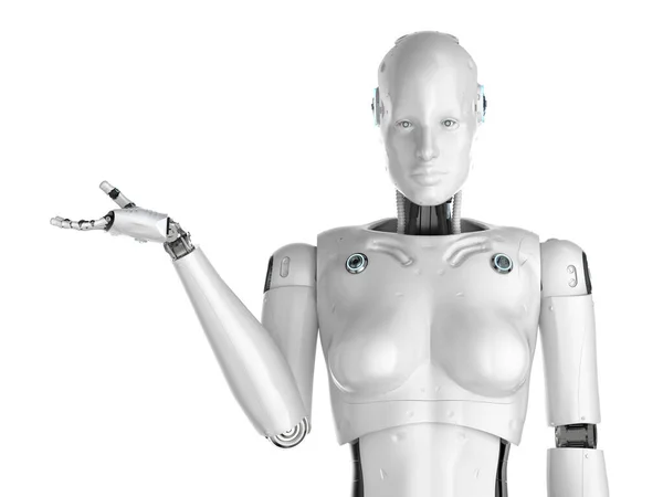 Ciborg femenino o mano abierta de robot —  Fotos de Stock