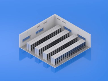 Sunucu odası izometrik