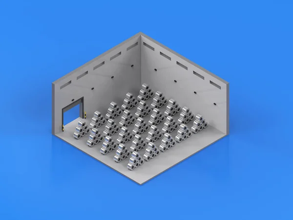 Roll of steel sheet in factory isometric — 图库照片