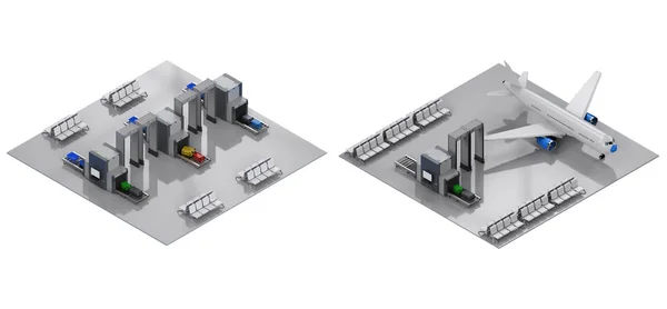 Havaalanı terminali izometrik — Stok fotoğraf