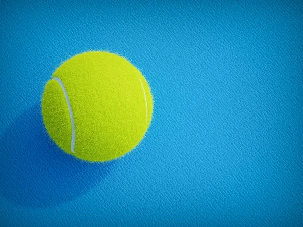 Tennis ball on blue floor