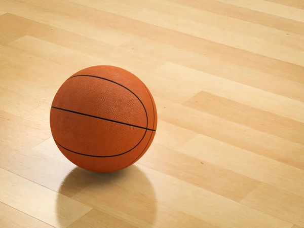 Basket boll på golvet — Stockfoto