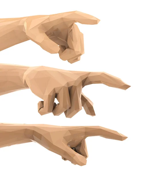 Set of polygonal hands — Stock Photo, Image