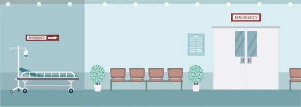 Hospital Interior Waiting Area Vector Illustration — 스톡 벡터