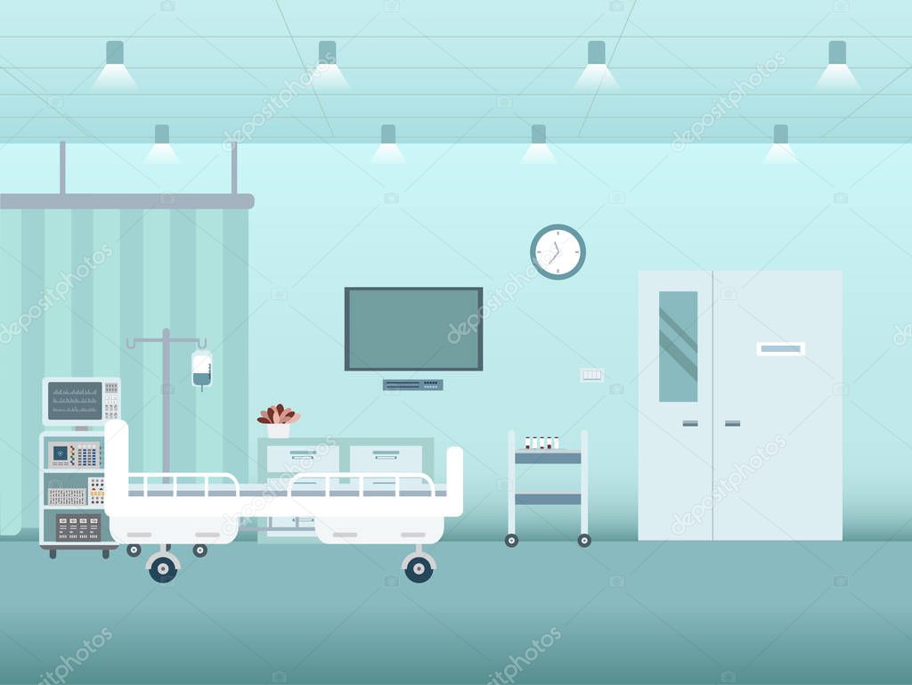 Hospital interior in inpatient room