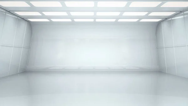 Renderizado Interior Blanco Limpio Habitación Vacía Fábrica —  Fotos de Stock
