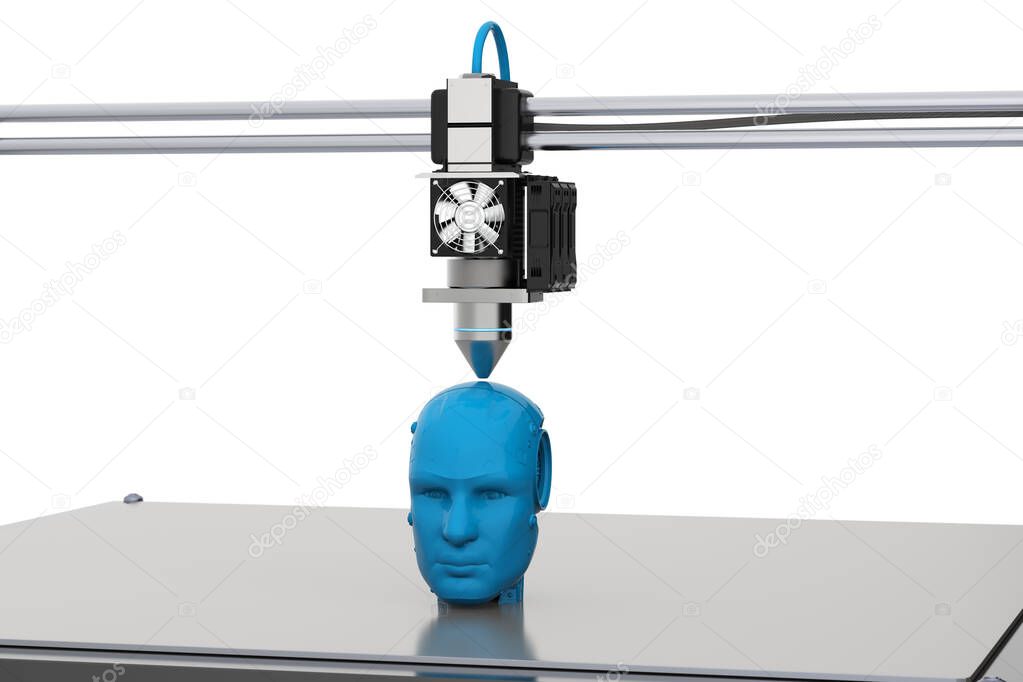 3d rendering 3d printer print robot model