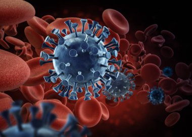 3 boyutlu koronavirüs hücresi ya da kandaki covid-19 hücre hastalığı