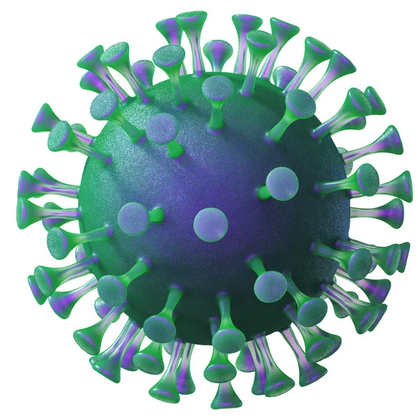 Redare Celula Coronavirus Sau Celula Covid Izolat Alb — Fotografie, imagine de stoc