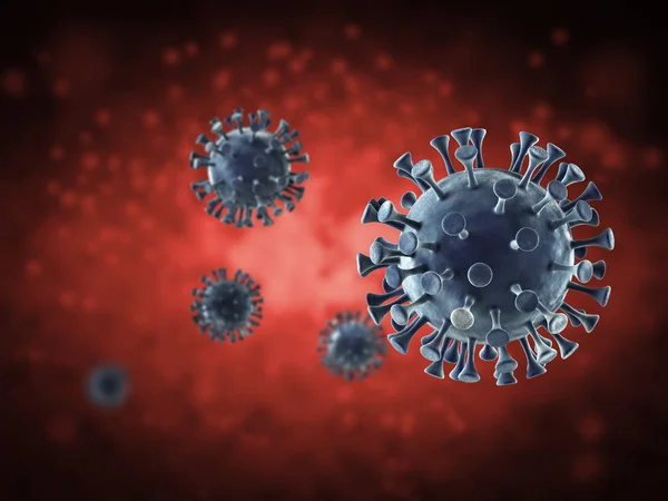 Rendering Sel Coronavirus Atau Covid Sel Penyakit Dalam Darah — Stok Foto