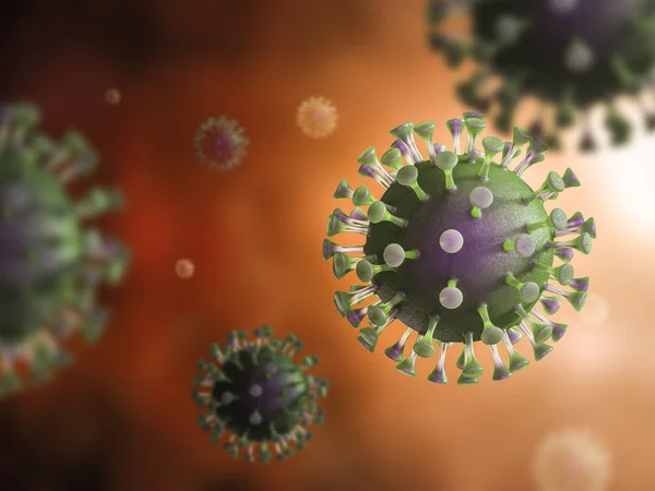 Renderizado Coronavirus Enfermedad Células Covid Sangre — Foto de Stock