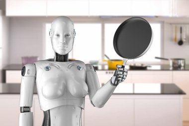 Mutfakta 3 boyutlu şef robotu pişirme