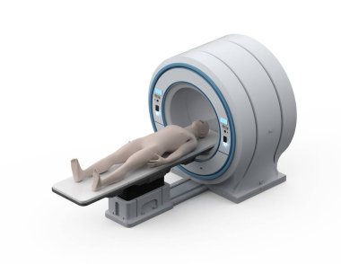 3d render mri tetkik makinesi veya manyetik rezonans görüntüleme cihazı