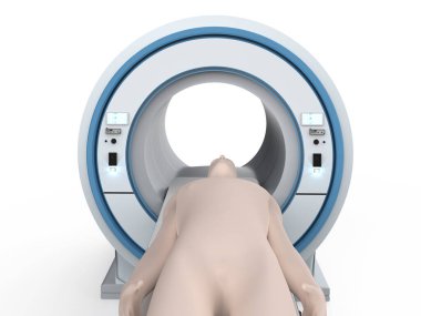 3d render mri tetkik makinesi veya manyetik rezonans görüntüleme cihazı