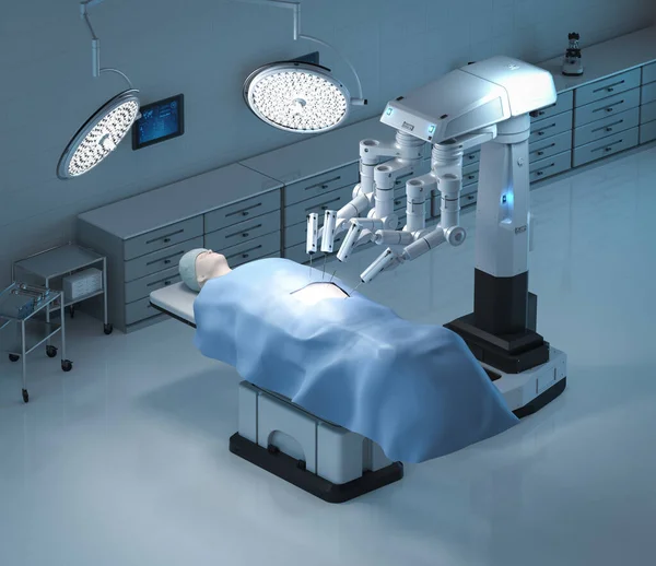 Medicinsk Teknik Koncept Med Rendering Kirurgi Robot Operationssalen — Stockfoto