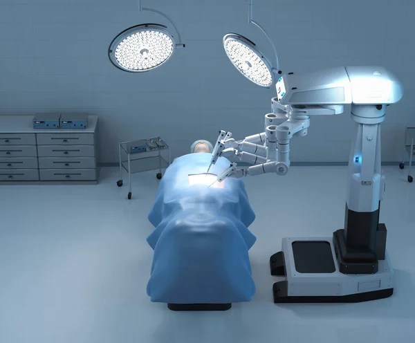 Medicinsk Teknik Koncept Med Rendering Kirurgi Robot Operationssalen — Stockfoto