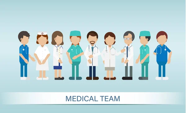 Set Von Medizinischem Personal Für Konzeptvektorillustration Des Medizinischen Teams — Stockvektor