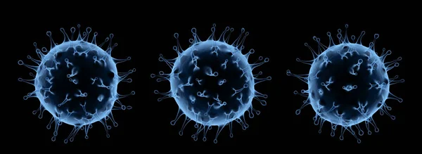 Rendering Ray Coronavirus Cel Covid Cel Geïsoleerd Zwart — Stockfoto